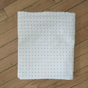 Lauren Ralph Lauren Full Double Flat Sheet White Green Polka SwissDot Retro